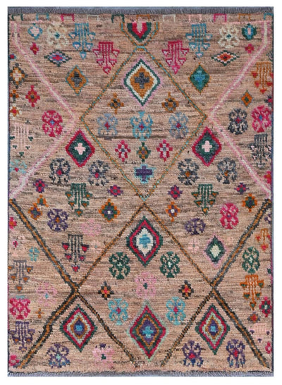 Taimany - Tappeto Tribale in Lana Multicolore - Fatto a Mano 110x77cm - CarpetLiving