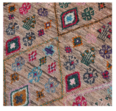 Taimany - Tappeto Tribale in Lana Multicolore - Fatto a Mano 110x77cm - CarpetLiving