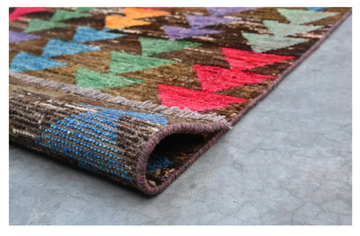 Tappeto tribale colorato in lana, fatto a mano, 112x76 cm - CarpetLiving
