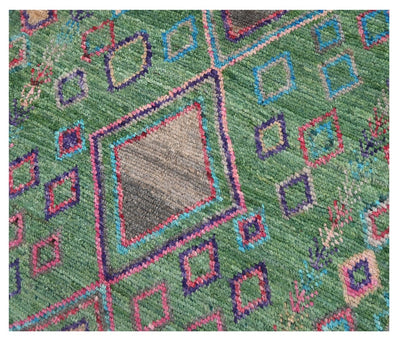 Taimany - Tappeto Tribale in Lana Multicolore - Fatto a Mano 125x89cm - CarpetLiving