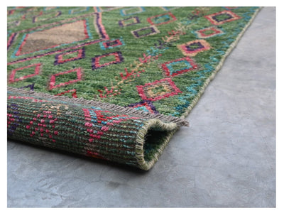 Taimany - Tappeto Tribale in Lana Multicolore - Fatto a Mano 125x89cm - CarpetLiving