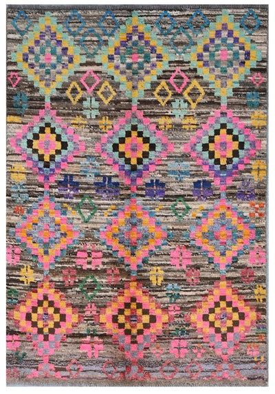 Taimany - Tappeto Tribale in Lana Multicolore - Fatto a Mano 118x96cm - CarpetLiving