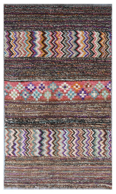 Taimany - Tappeto Tribale in Lana Multicolore - Fatto a Mano 143x83cm - CarpetLiving
