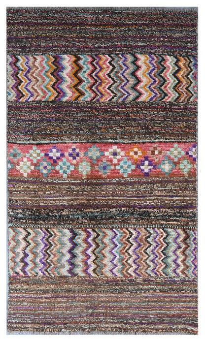 Taimany - Multicolor Tribal Wool Rug - Hand-Knotted 143x83cm