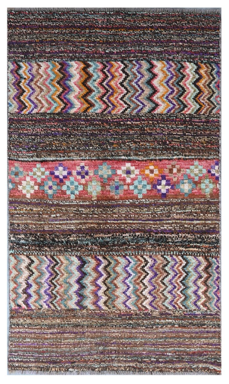 Taimany - Multicolor Tribal Wool Rug - Hand-Knotted 143x83cm