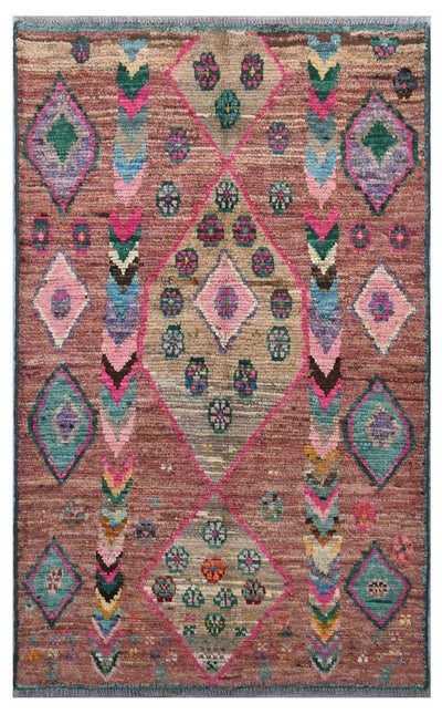 Taimany - Tappeto Tribale in Lana Multicolore - Fatto a Mano 147x85cm - CarpetLiving