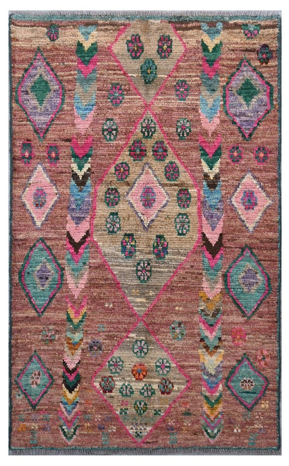 Taimany - Multicolor Tribal Wool Rug - Hand-Knotted 147x85cm