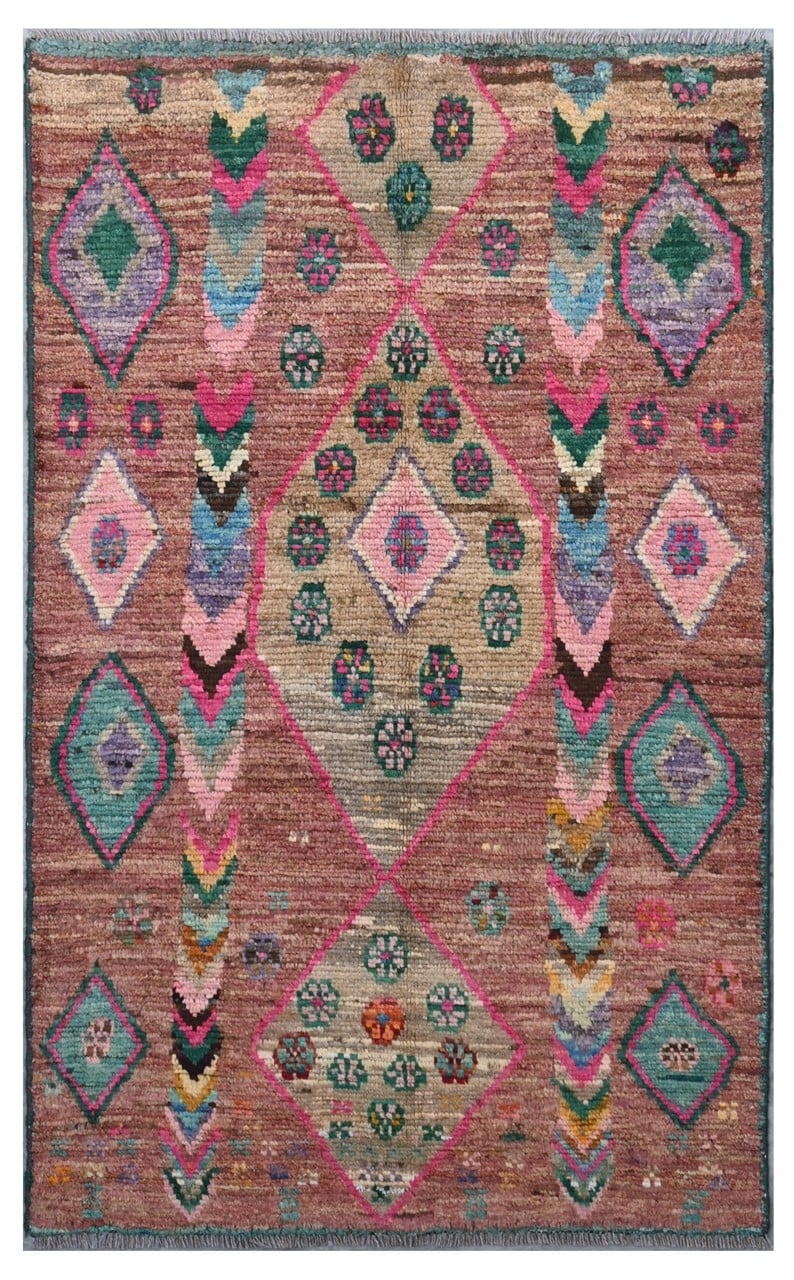 Taimany - Multicolor Tribal Wool Rug - Hand-Knotted 147x85cm
