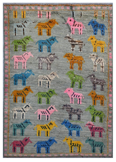 Taimany - Tappeto Tribale in Lana Multicolore - Fatto a Mano 141x96cm - CarpetLiving