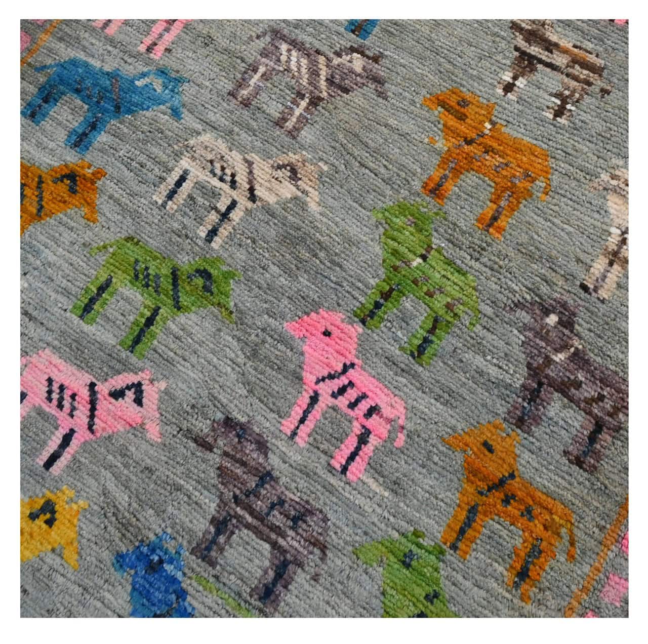 Taimany - Multicolor Tribal Wool Rug - Hand-Knotted 141x96cm