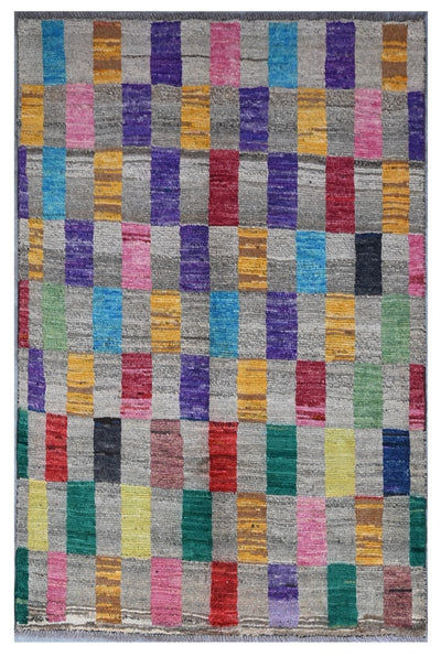 Taimany - Tappeto Tribale in Lana Multicolore - Fatto a Mano 144x94cm - CarpetLiving