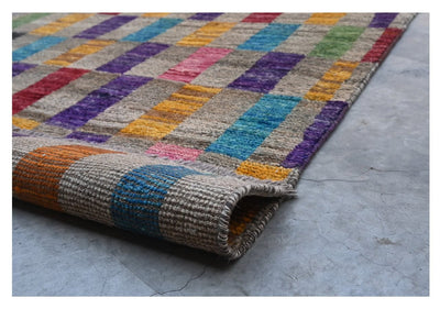 Taimany - Tappeto Tribale in Lana Multicolore - Fatto a Mano 144x94cm - CarpetLiving