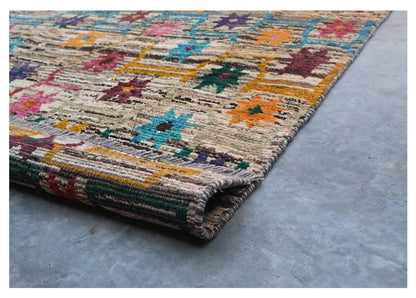 Taimany - Multicolor Tribal Wool Rug - Hand-Knotted 132x100cm