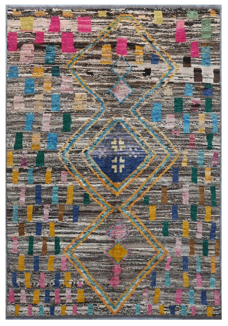 Taimany - Multicolor Tribal Wool Rug - Hand-Knotted 179x119cm