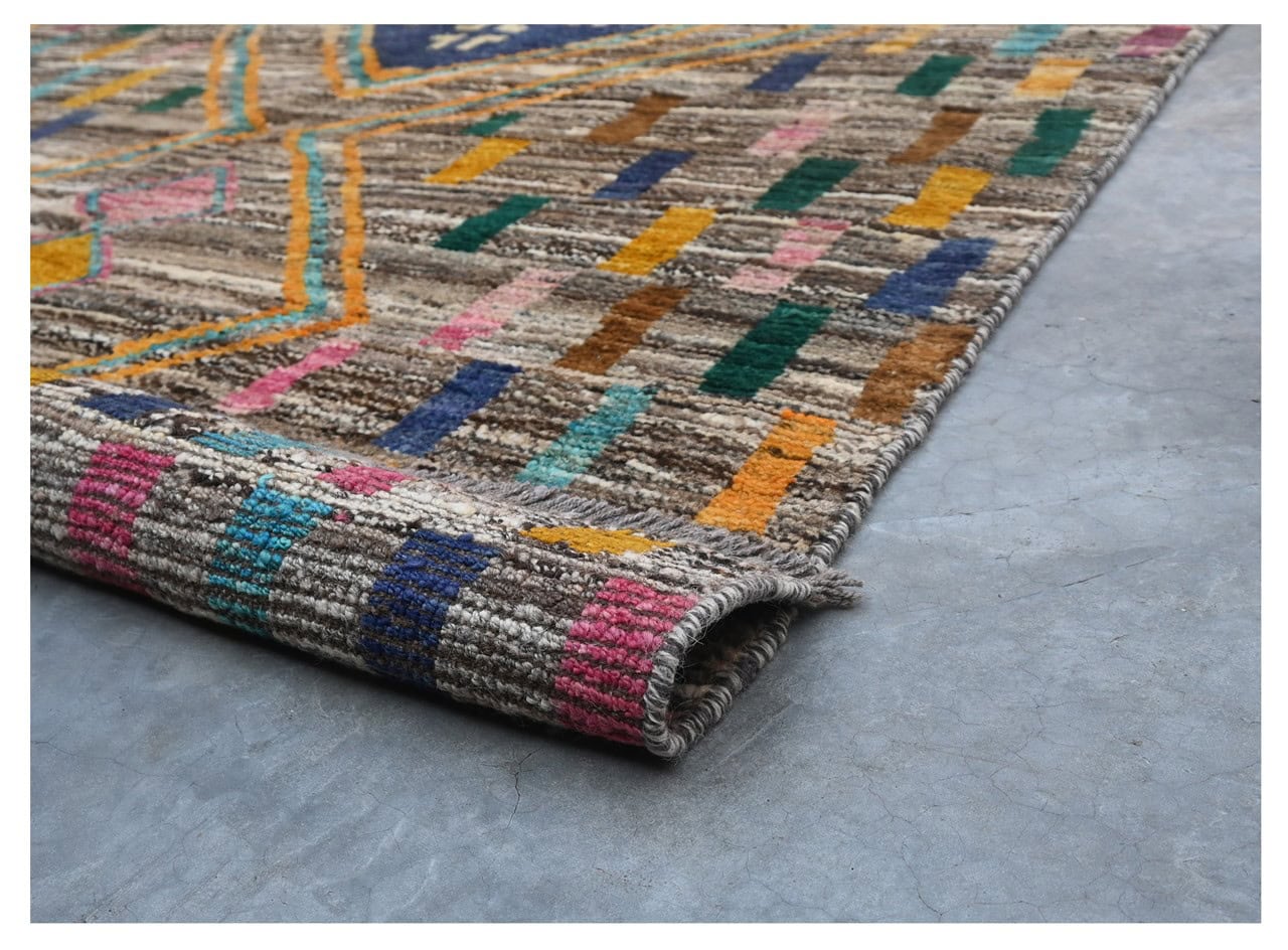 Taimany - Multicolor Tribal Wool Rug - Hand-Knotted 179x119cm
