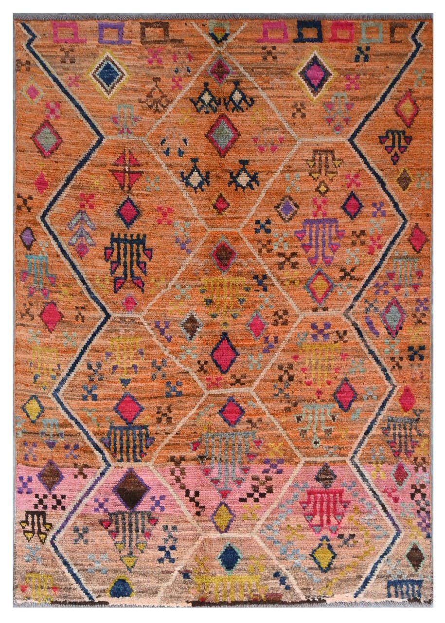 Taimany - Multicolor Tribal Wool Rug - Hand-Knotted 174x122cm