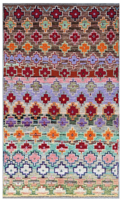 Taimany - Tappeto Tribale in Lana Multicolore - Fatto a Mano 181x105cm - CarpetLiving