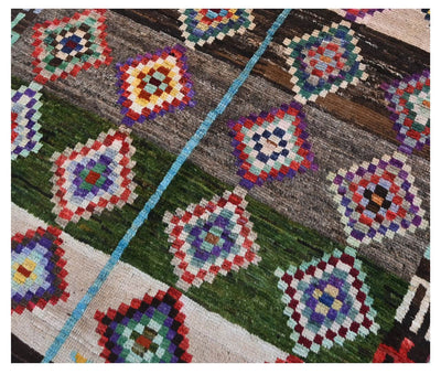 Taimany - Tappeto Tribale in Lana Multicolore - Fatto a Mano 184x110cm - CarpetLiving
