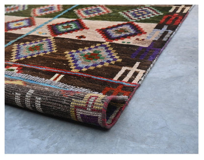 Taimany - Multicolor Tribal Wool Rug - Hand-Knotted 184x110cm