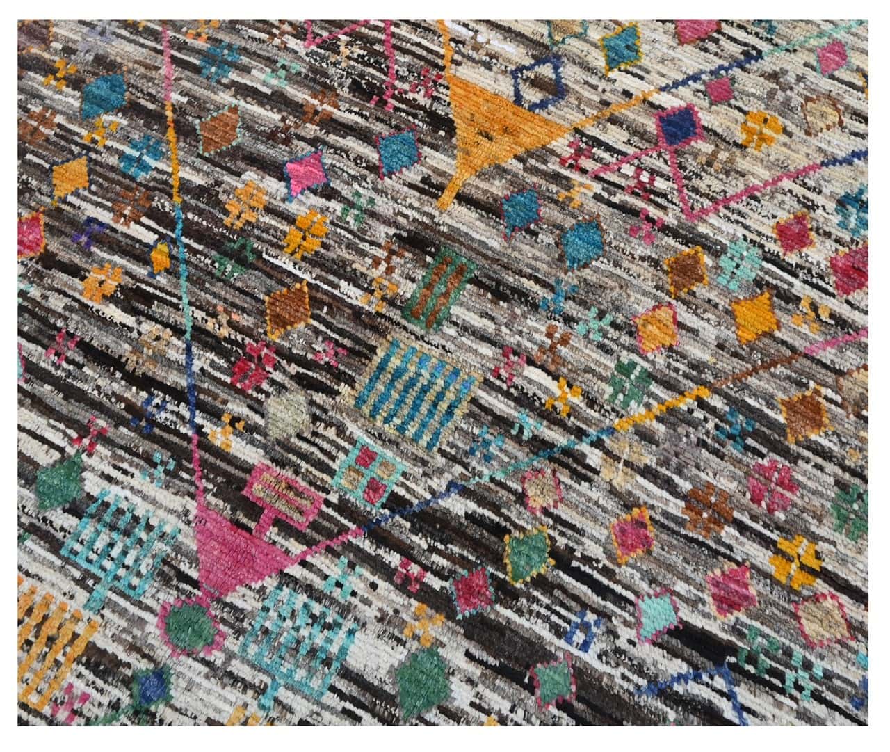 Taimany - Multicolor Tribal Wool Rug - Hand-Knotted 189x122cm