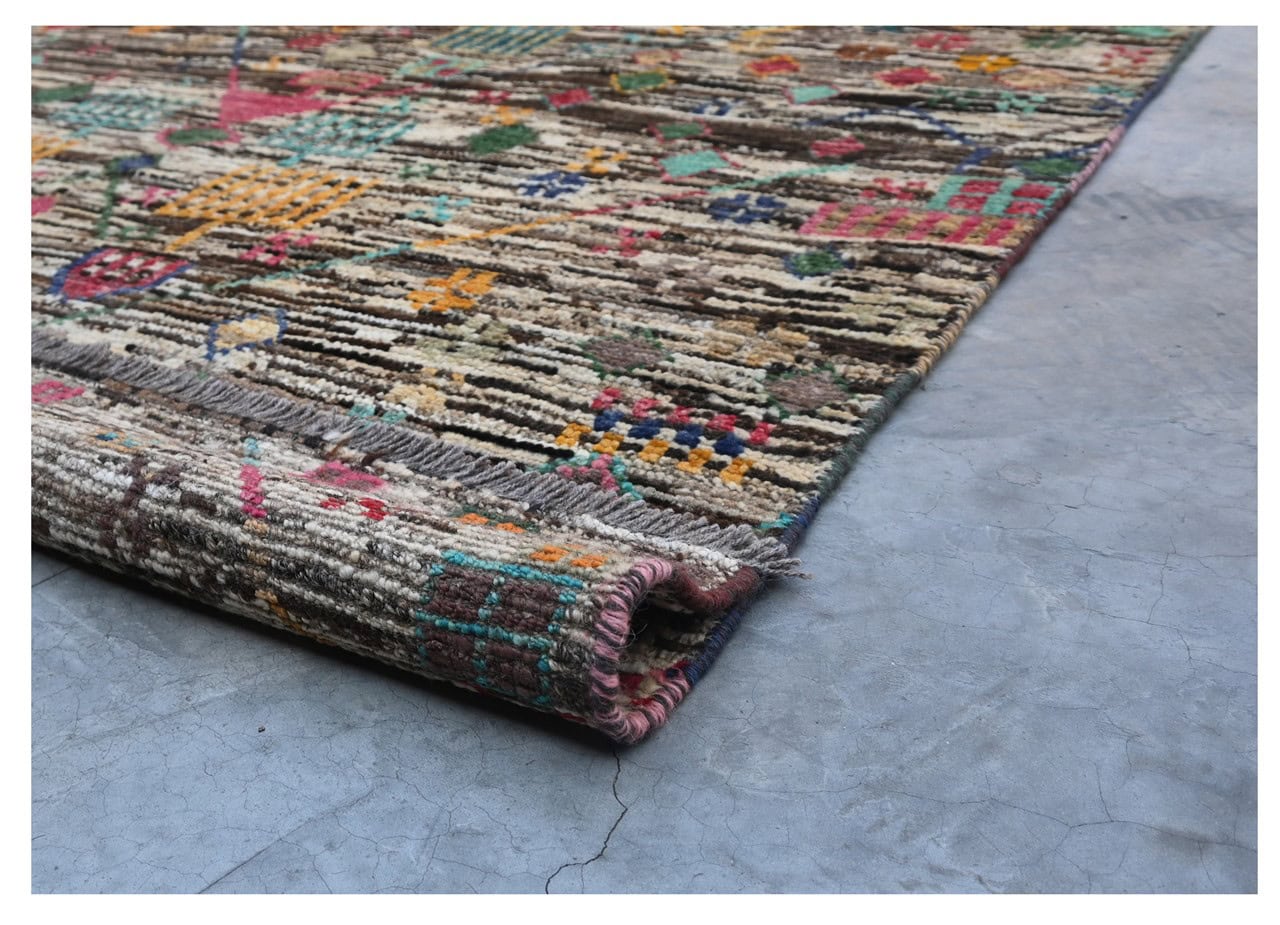 Taimany - Multicolor Tribal Wool Rug - Hand-Knotted 189x122cm