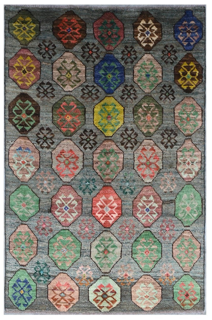 Taimany - Multicolor Tribal Wool Rug - Hand-Knotted 172x111cm