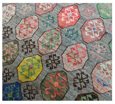 Taimany - Tappeto Tribale in Lana Multicolore - Fatto a Mano 172x111cm
