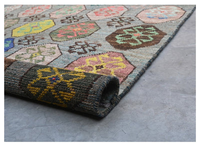 Taimany - Tappeto Tribale in Lana Multicolore - Fatto a Mano 172x111cm
