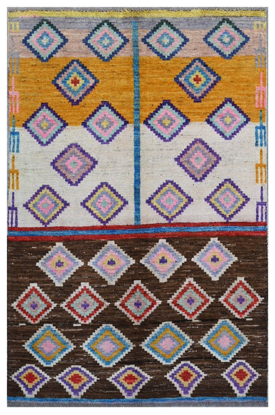 Taimany - Tappeto Tribale in Lana Multicolore - Fatto a Mano 184x119cm - CarpetLiving