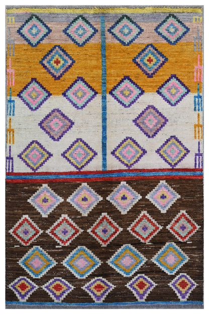 Taimany - Multicolor Tribal Wool Rug - Hand-Knotted 184x119cm