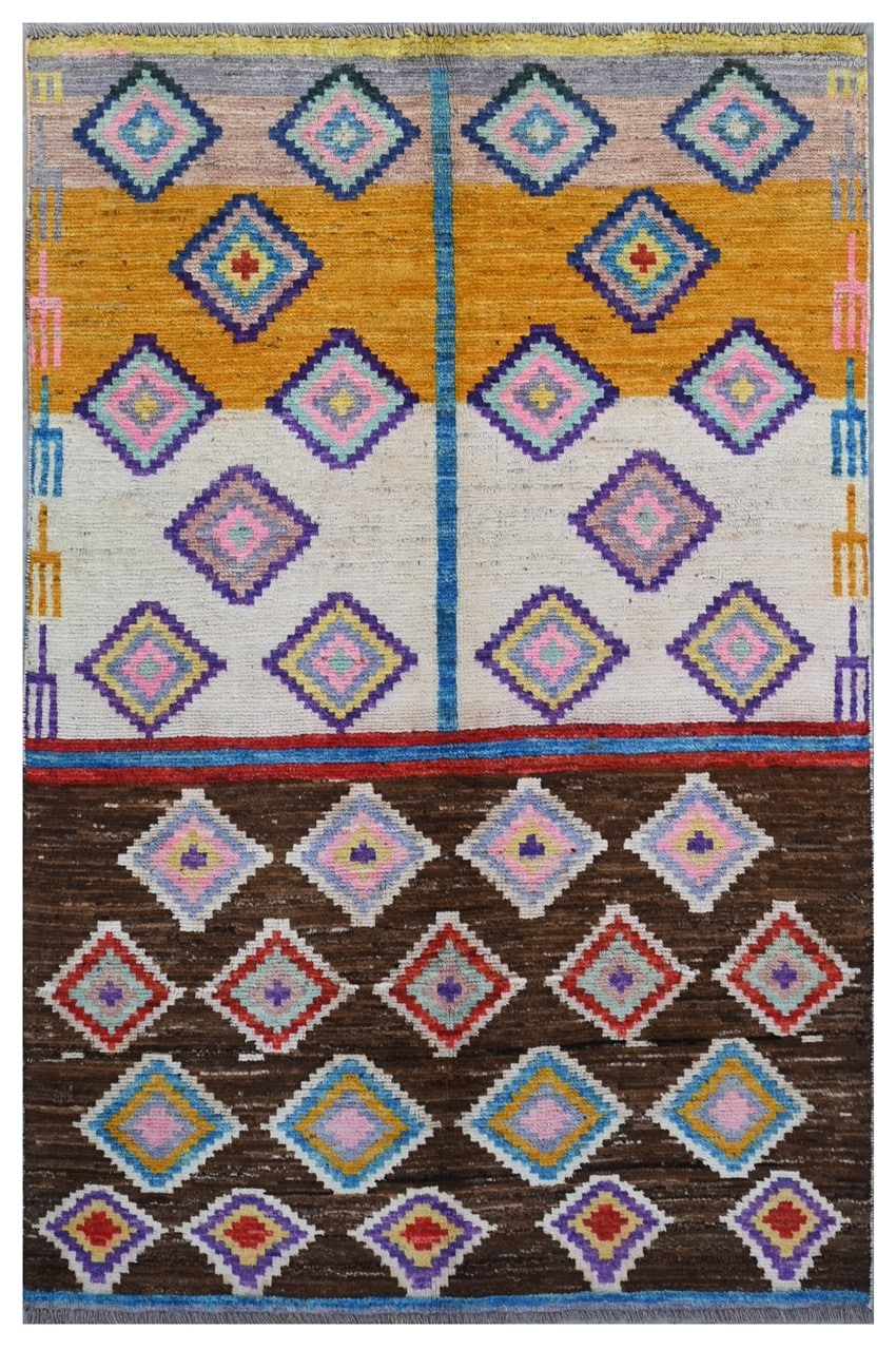 Taimany - Multicolor Tribal Wool Rug - Hand-Knotted 184x119cm