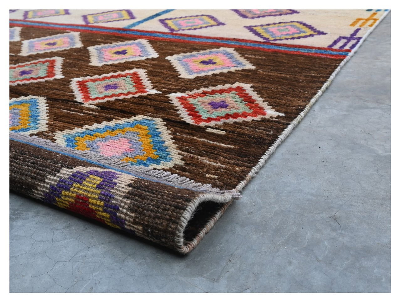 Taimany - Multicolor Tribal Wool Rug - Hand-Knotted 184x119cm