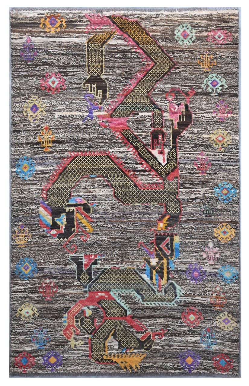 Taimany - Multicolor Tribal Wool Rug - Hand-Knotted 180x110cm
