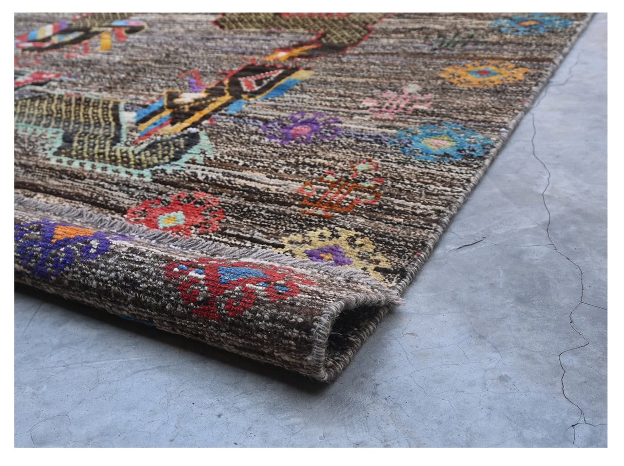 Taimany - Multicolor Tribal Wool Rug - Hand-Knotted 180x110cm
