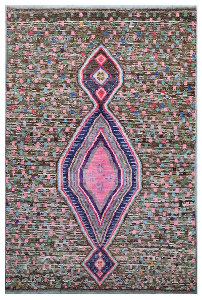 Taimany - Tappeto Tribale in Lana Multicolore - Fatto a Mano 179x116cm