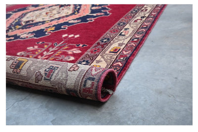 Tappeto Kazak Classico, Rosso bordeaux, fatto a mano, 242x170cm - CarpetLiving