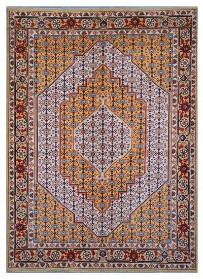 Tappeto Kazak Classico, Giallo, fatto a mano, 241x172cm