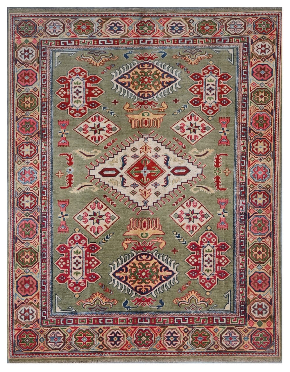 Classic Kazak carpet, Multi, handmade, 218x165cm