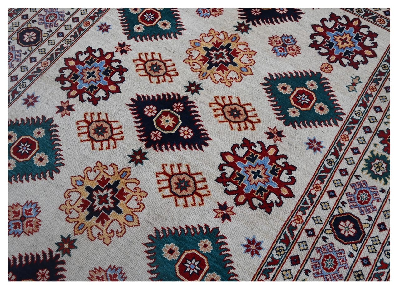 Tappeto Kazak Classico, Multicolore, fatto a mano, 243x173cm