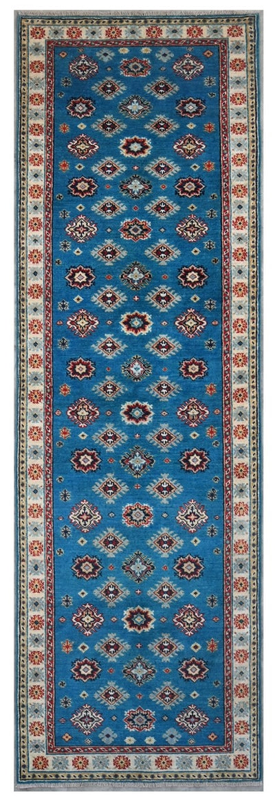 Classic Kazak runner rug, Multi, handmade, 289x80cm