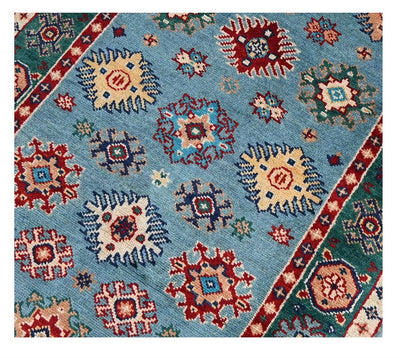 Tappeto Passatoia Kazak Classico, Multicolore, fatto a mano, 297x79cm - CarpetLiving