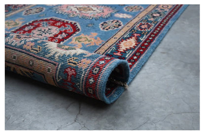 Tappeto Passatoia Kazak Classico, Multicolore, fatto a mano, 309x79cm