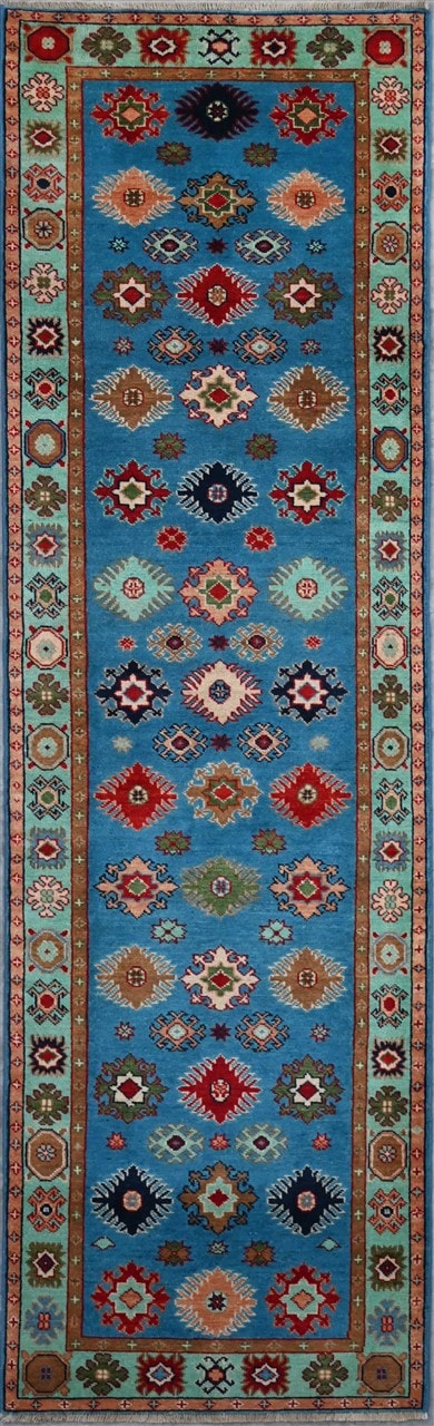 Classic Kazak runner rug, Multi, handmade, 287x80cm