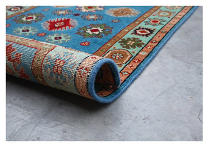 Tappeto Passatoia Kazak Classico, Multicolore, fatto a mano, 287x80cm