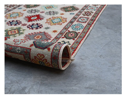 Tappeto Passatoia Kazak Classico, Multicolore, fatto a mano, 298x79cm - CarpetLiving