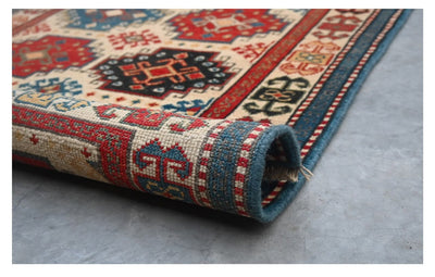 Tappeto Passatoia Kazak Classico, Multicolore, fatto a mano, 296x79cm - CarpetLiving