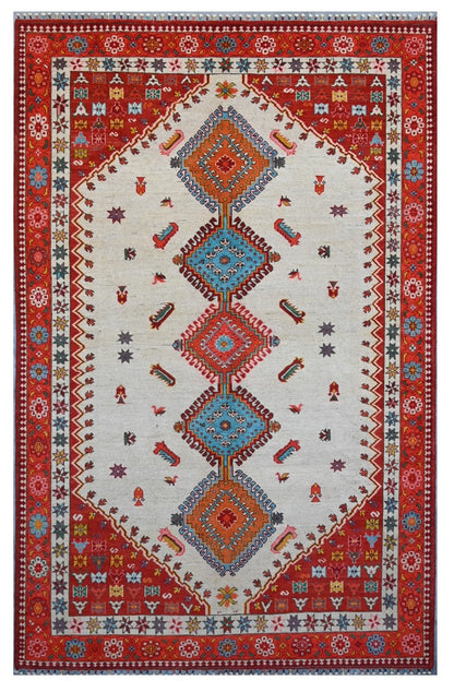 Tappeto Kazak Classico, Multicolore, fatto a mano, 306x196cm