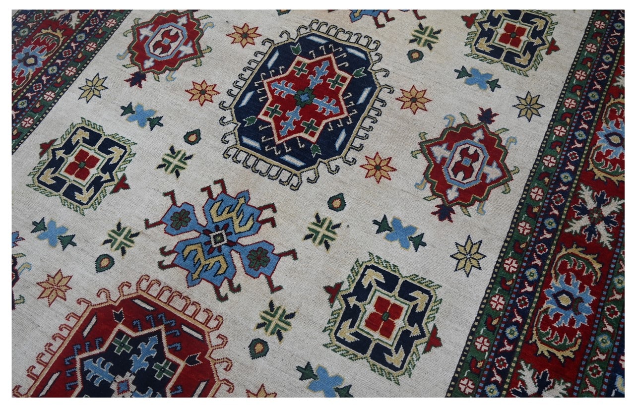 Tappeto Kazak Classico, Multicolore, fatto a mano, 304x201cm