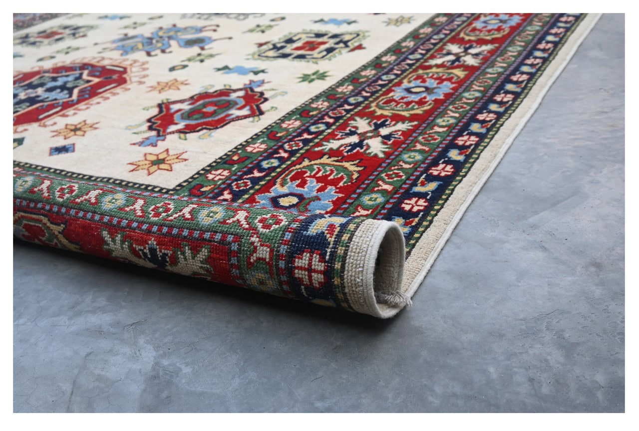 Tappeto Kazak Classico, Multicolore, fatto a mano, 304x201cm