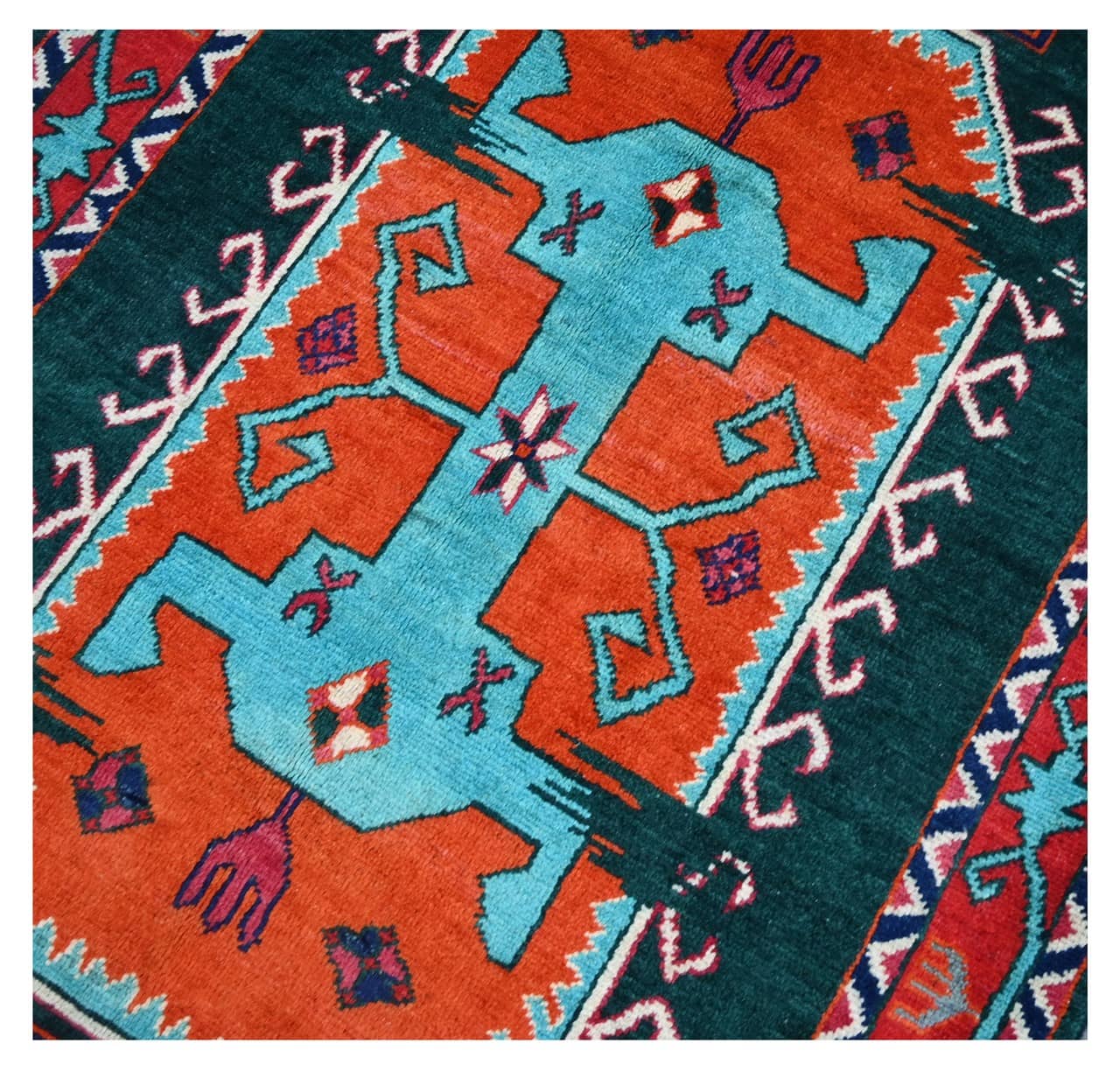 Tappeto Kazak Classico, Multicolore, fatto a mano, 147x96cm